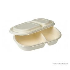Einweg Naturesse Take Away Menü Schale 2tlg, mit Deckel, 240x154x40mm, 50 St