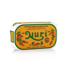 Makrelenfilets, in Olivenöl, pikant, 3-4 Stück, Nuri (Portugal), 125 g