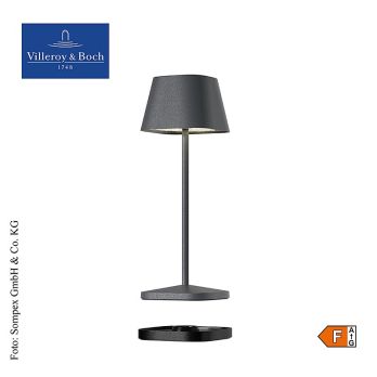 Tischleuchte Neapel MICRO, mit Akku, 20x6,5x6,5cm, Alu, anthrazit (97011), 1 St