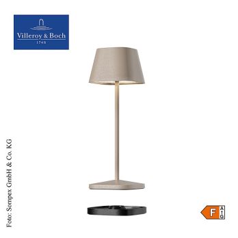 Tischleuchte Neapel MICRO, mit Akku, 20x6,5x6,5cm, Alu, sand (97014), 1 St