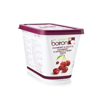 Boiron Sauerkirsche & Cranberry Püree, ungezuckert, (Griotte/Cranberrie) TK, 1 kg