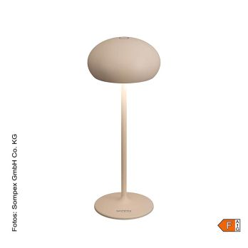 Tischleuchte PEBBLE, m. Akku, 23x9,2cm, Alu, ink. Ladestation, sand (78683), 1 St