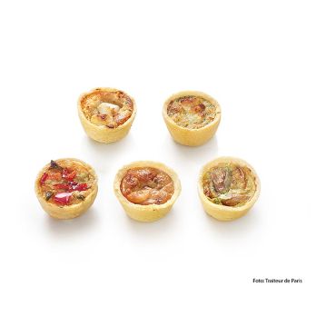 Mini Quiches Sortiment, 5 Sorten, Traiteur de Paris, TK, 1,35 kg, 75 x 18g