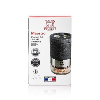 Salzmühle MAESTRO U´SELECT, hell graphit, 11cm, einstellbarer Mahlgrad, Peugeot, 1 St