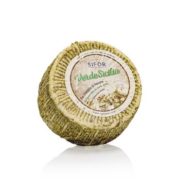 Pecorino Pistazie, Käsezubereitung aus Schafsmilch, ganzer Laib, ca.3,3 kg