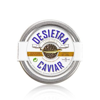 Desietra Osietra Kaviar (gueldenstaedtii), Aquakultur, ohne Konservierungsmittel, 250 g