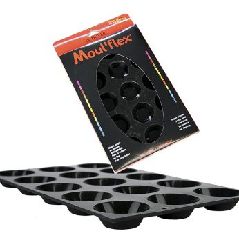 deBUYER Backform Moul´flex, 15 Mini-Tartlets, rund  ø 45 mm, 10mm hoch,17,5x30cm, 1 St