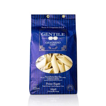 Pastificio Gentile Gragnano IGP - Penne rigate, bronzegezogen, 500 g