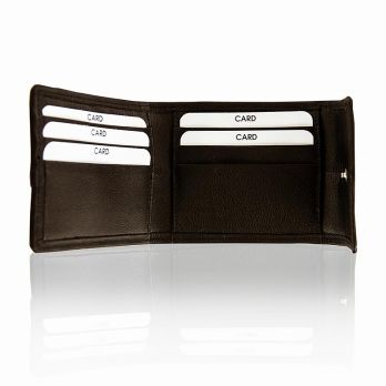 Kreditkartenetui für 6 KK, mit Druckknopf, Stör-/Rinderleder, braun, 11x9x2cm, 1 St