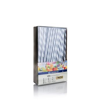 Einweg Papier Trinkhalme Streifen, silber-weiß, 19,7cm, 100 St