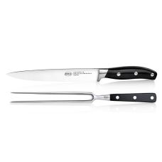 Rösle Tranchierbesteck, Fleischgabel (16cm) und Messer (18cm), 2 tlg.