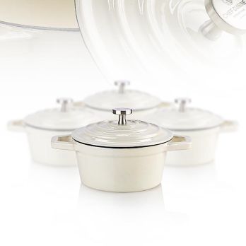 Mini Cocotte, beige, Gusseisen/Emaille, Chef Cuisine, 4 tlg.