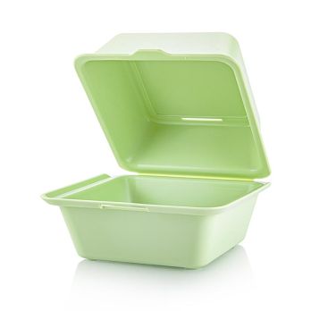 Mehrweg Take-Away Burgerbox, 157x157x104mm, Grün, 50 St