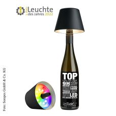 Tischleuchte TOP 2.0, für Flaschen, m.Akku, 11x12,5cm, Kunstst., schwarz (72520), 1 St