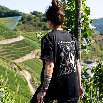 BOS FOOD T-Shirt Champagner, Oversized, Farbe Schwarz, Größe L, 1 St