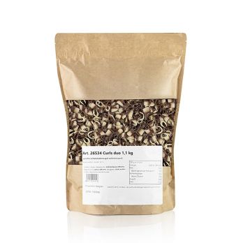 Schoko-Garnierraspel Blüte Weiß/Vollmilch (Curls Duo), 1,1 kg