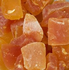Papaya-Chunks, große Stücke, getrocknet, gezuckert, geschwefelt, 1 kg