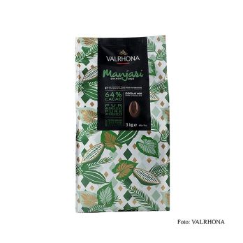 Valrhona Manjari Grand Cru, dunkle Couverture, Callets, 64% Kakao, Madagaskar, 3 kg