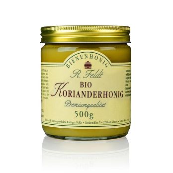 Feldt Koriander-Honig, Karpaten, hell, feincremig, würzig, BIO, 500 g