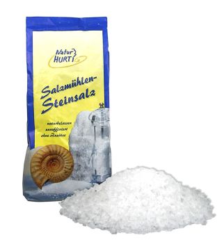 Deutsches Steinsalz, Speisesalz für Salzmühlen, 1,5-3,2mm,  naturbelassen, 1 kg