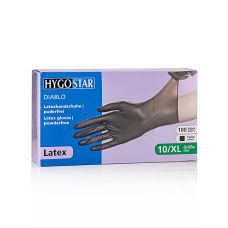 Einweghandschuhe Latex, Schwarz, XL, ungepudert, 100 St