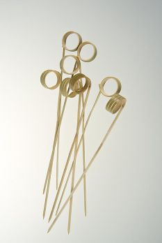 Bambus-Spieße, mit Loop (Ringende), 12cm, 100 St