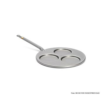 deBUYER Mineral B Element Eisenpfanne für 3 Blinis á ø 10cm, ø 27cm gesamt, 1 St