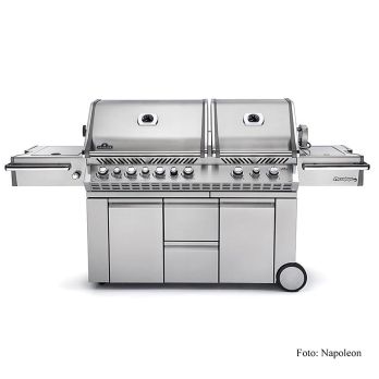Napoleon Gasgrill Prestige Pro 825, Edelstahl, 2 Grillhauben, inkl. Drehspieß, 1 St