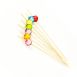 Bambus-Spieße, Pearl, 12cm, mit bunten, klaren, runden Perlen, 40 St