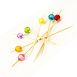 Bambus-Spieße, Pearl, 12cm, mit bunten, klaren, runden Perlen, 40 St
