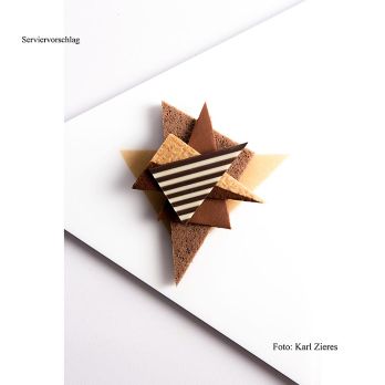 Deko-Aufleger Domino Triangle weiße/dunkle Schokolade gestreift, 585 g, 314 St