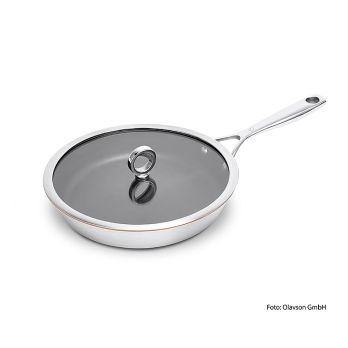 Olavson Kupferkern Pfanne, mit Deckel, beschichtet, 26cm, für alle Herdarten, 1 St