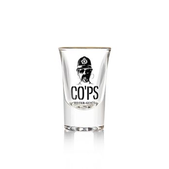 Cops Shotglas 2cl mit Goldrand, 20 ml
