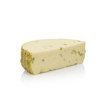 Pecorino Pistazie, Käsezubereitung aus Schafsmilch, viertel Laib, ca.800 g