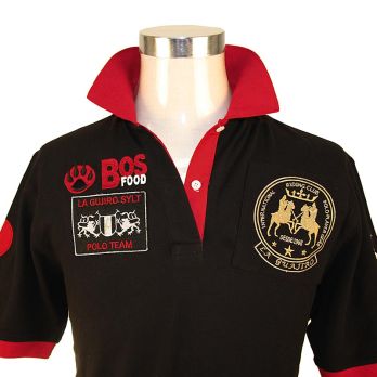 BOS FOOD EDITION Polo-Shirt La Guajiro, Kurzarm, schwarz/rot, Damen Gr. XL, 1 St