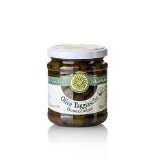 Oliven Mischung, grüne & schwarze Taggiasca-Oliven, ohne Kern, in Öl, Venturino, 180 g