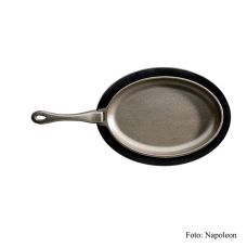 Napoleon Grillzubehör - Gusseisen Ovalpfanne, abnehmb. Griff, Silikonuntersatz, 3 tlg.