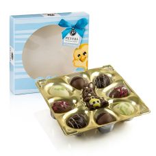 Oster Pralinen Frohe Ostern + Relieffigur, alkoholfrei, Peters, 110 g