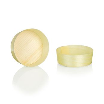 Einweg Holz-Timbale (Becher),  Ø5cm, 2cm hoch (halten keine Flüssigkeit), 50 St