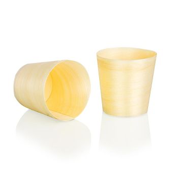 Einweg Holz-Timbale (Becher),  Ø5,5cm, 6cm hoch (halten keine Flüssigkeit), 50 St