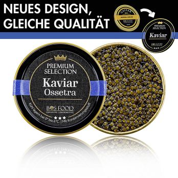 BOS FOOD Premium Selection - Ossetra/Osietra Kaviar, Acipenser gueldenstaedtii, China, 50 g
