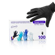 Einweghandschuhe Nitril, Schwarz, L, ungepudert, 100 St