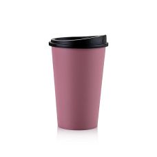 Mehrweg Kaffeebecher ToGo, 300ml, Rot mit Deckel , 80 St