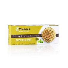 Barsnack Tresors - Crispy franz. Mini-Waffel-Cracker Olivenöl, 95 g