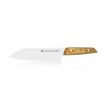 VIVUM Allzweckmesser, Wellenschliff, mit Holzgriff, 18cm, DICK, 1 St