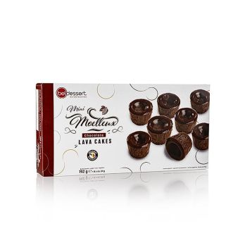 Mini Schoko Lavakuchen mit flüssigem Kern, beldessert, TK, 1,152 kg, 48 x 24g