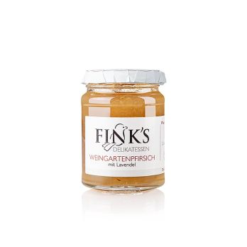Weingartenpfirsich Fruchtaufstrich, mit Lavendel, Fink´s Delikatessen, 100 g