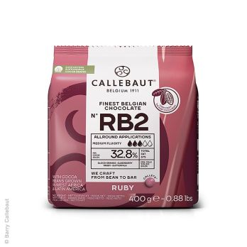 Ruby RB2 - Rosa Schokolade (32,8%), Callets Couverture, Callebaut, 400 g