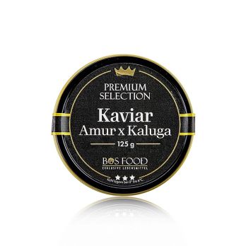 BOS FOOD Premium Selection - Kreuzung Amur x Kaluga, Aquakultur, ohne Konservierungsmittel, China, 125 g
