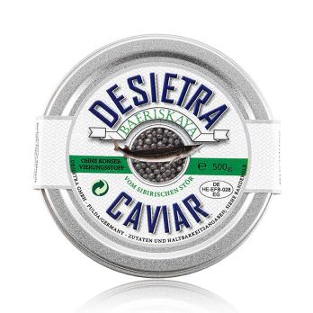 Desietra Baeriskaya Kaviar (baerii), Aquakultur, ohne Konservierungsmittel, 500 g